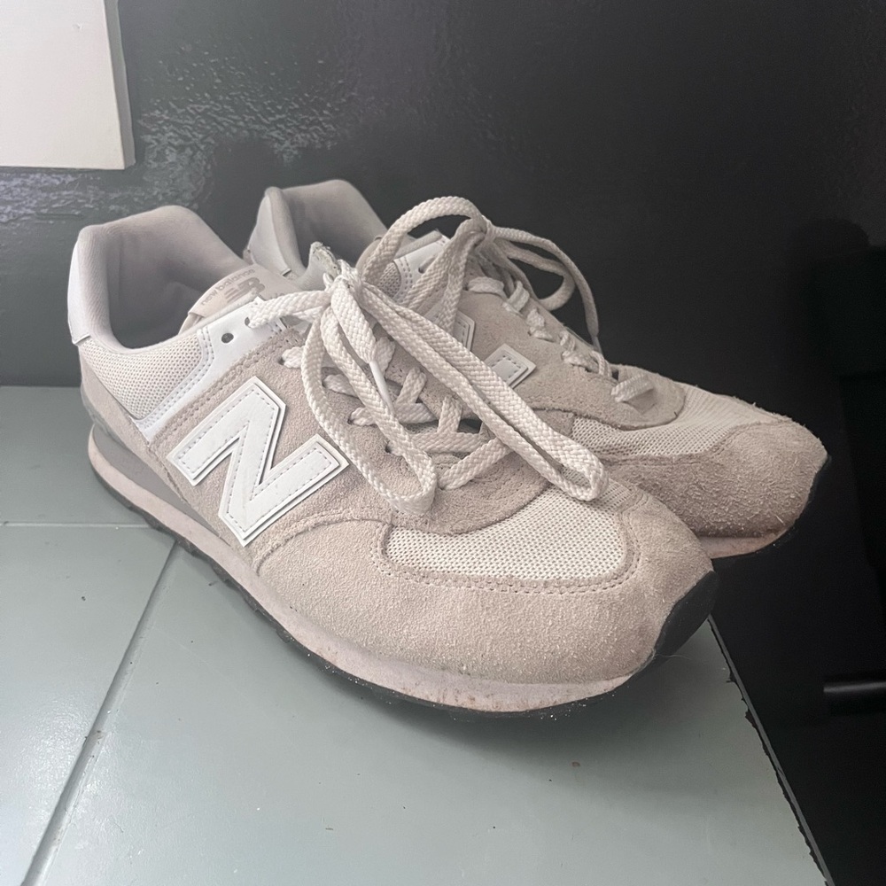 New Balance Grey Suede & Mesh Sneakers